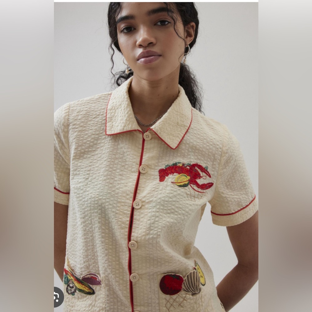 Lobster Boil Seersucker Shirt- New With Tags XL